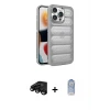 ieg™ iPhone 15 Pro Max Kılıf Yadigar Doku Özel Seri - Siyah Joko Magic 5D Cam + Raze Metal Kamera Lens - SH