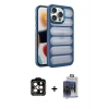 ieg™ iPhone 15 Pro Max Kılıf Yadigar Doku Özel Seri - Siyah Vanessa Magic Cam + PVD Metal Kamera Lens - TU