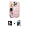 ieg™ iPhone 15 Pro Max Kılıf Yadigar Doku Özel Seri - Siyah Vanessa Magic Cam + PVD Metal Kamera Lens - TU