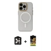 ieg™ iPhone 15 Pro Max Kılıf Yadigar Işık - Siyah Buffer Cam Ekran Koruyucu + PVD Metal Kamera Lens - TU