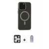 ieg™ iPhone 15 Pro Max Kılıf Yadigar Işık - Siyah Joko Magic 5D Cam + PVD Metal Kamera Lens - GS