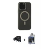 ieg™ iPhone 15 Pro Max Kılıf Yadigar Işık - Siyah Vanessa Magic Cam + Raze Metal Kamera Lens - LT