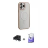 ieg™ iPhone 15 Pro Max Kılıf Yankı Işık Özel Seri - Siyah Bilvis 5in1 5D Magic Hayalet Cam Ekran Koruyucu + Raze Metal Kamera Lens - LT