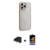 ieg™ iPhone 15 Pro Max Kılıf Yankı Işık Özel Seri - Siyah Buffer Hayalet Cam Ekran Koruyucu + Raze Metal Kamera Lens - LT