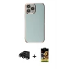 ieg™ iPhone 15 Pro Max Kılıf Yankı Serisi - Siyah Buffer Cam Ekran Koruyucu + Raze Metal Kamera Lens - SH