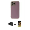 ieg™ iPhone 15 Pro Max Kılıf Yankı Serisi - Siyah Buffer Cam Ekran Koruyucu + Raze Metal Kamera Lens - SH