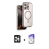 ieg™ iPhone 15 Pro Max Kılıf Zirve Klasik Prime - Siyah Bilvis 5in1 3D Magic Cam Ekran Koruyucu + PVD Metal Kamera Lens - GI