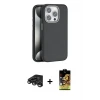 ieg™ iPhone 15 Pro Max Kılıf Zirve Modern Prime - Siyah Buffer Cam Ekran Koruyucu + Raze Metal Kamera Lens - TMGI