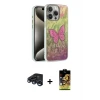 ieg™ iPhone 15 Pro Max Kılıf Zirve Modern Prime - Siyah Buffer Cam Ekran Koruyucu + Raze Metal Kamera Lens - LT