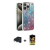 ieg™ iPhone 15 Pro Max Kılıf Zirve Modern Prime - Siyah Buffer Cam Ekran Koruyucu + Raze Metal Kamera Lens - LT