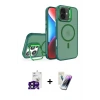 ieg™ iPhone 16 Kılıf Akış Form - Şeffaf Pasifik Cam Ekran Koruyucu + Bilvis Titan Kamera Lens - SH