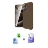 ieg™ iPhone 16 Kılıf Eksen Form Prime - Siyah Bilvis 5in1 5D Magic Hayalet Cam Ekran Koruyucu + Raze Metal Kamera Lens - LT