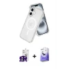 ieg™ iPhone 16 Kılıf Nova Asil Prime - Siyah Bilvis 5in1 5D Magic Hayalet Cam Ekran Koruyucu + Bilvis Titan Kamera Lens - SH