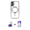 ieg™ iPhone 16 Kılıf Nova Işık Özel Seri - Siyah Bilvis 5in1 3D Magic Cam Ekran Koruyucu + Bilvis Titan Kamera Lens - PE