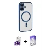 ieg™ iPhone 16 Kılıf Nova Işık Özel Seri - Siyah Bilvis 5in1 3D Magic Cam Ekran Koruyucu + Bilvis Titan Kamera Lens - PE