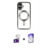 ieg™ iPhone 16 Kılıf Nova Işık Özel Seri - Siyah Bilvis 5in1 3D Magic Cam Ekran Koruyucu + Bilvis Titan Kamera Lens - PE