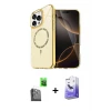 ieg™ iPhone 16 Pro Kılıf Kıvılcım Form Prime - Siyah Bilvis 5in1 5D Magic Hayalet Cam Ekran Koruyucu + Raze Metal Kamera Lens - SH