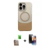 ieg™ iPhone 16 Pro Kılıf Kozmos Form Özel Seri - Siyah 3D Antistatik Mat Seramik Nano Ekran Koruyucu + Raze Metal Kamera Lens - CLTM