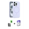 ieg™ iPhone 16 Pro Kılıf Yankı Form Serisi - Siyah Bilvis 5in1 3D Magic Cam Ekran Koruyucu + Raze Metal Kamera Lens - SH
