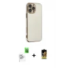 ieg™ iPhone 16 Pro Kılıf Yankı Serisi - Siyah Buffer Cam Ekran Koruyucu + Raze Metal Kamera Lens - BZ