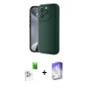ieg™ iPhone 16 Pro Kılıf Yankı Yansıma Özel Seri - Siyah Bilvis 5in1 3D Magic Cam Ekran Koruyucu + Raze Metal Kamera Lens - BZ