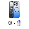 ieg™ iPhone 16 Pro Max Kılıf Ahenk Doku Özel Seri - Siyah Bilvis 5in1 3D Magic Cam Ekran Koruyucu + Pers Alüminyum Kamera Lens - GI