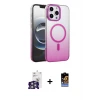 ieg™ iPhone 16 Pro Max Kılıf Ahenk Doku Özel Seri - Siyah Buffer Hayalet Cam Ekran Koruyucu + Bilvis Titan Kamera Lens - GS