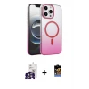 ieg™ iPhone 16 Pro Max Kılıf Ahenk Doku Özel Seri - Siyah Buffer Hayalet Cam Ekran Koruyucu + Bilvis Titan Kamera Lens - GS
