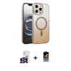ieg™ iPhone 16 Pro Max Kılıf Ahenk Doku Özel Seri - Siyah Buffer Hayalet Cam Ekran Koruyucu + Bilvis Titan Kamera Lens - GS