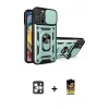 ieg™ iPhone 16 Pro Max Kılıf Ahenk Klasik - Siyah Buffer Cam Ekran Koruyucu + PVD Metal Kamera Lens - GS