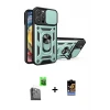 ieg™ iPhone 16 Pro Max Kılıf Ahenk Klasik - Siyah Buffer Hayalet Cam Ekran Koruyucu + Raze Metal Kamera Lens - SH
