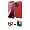 ieg™ iPhone 16 Pro Max Kılıf Ahenk Serisi - Siyah 3D Antistatik Mat Seramik Nano Ekran Koruyucu + Pers Alüminyum Kamera Lens - CLTM