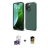 ieg™ iPhone 16 Pro Max Kılıf Ahenk Serisi - Siyah Buffer Cam Ekran Koruyucu + Bilvis Titan Kamera Lens - SH