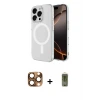 ieg™ iPhone 16 Pro Max Kılıf Ahenk Yansıma Prime - Siyah Joko Magic 5D Hayalet Cam + Pers Alüminyum Kamera Lens - CLTM