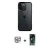 ieg™ iPhone 16 Pro Max Kılıf Akış Çizgi Koleksiyonu - Siyah 360 Mat Full Body Arka Koruyucu + Pers Alüminyum Kamera Lens - GI