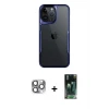 ieg™ iPhone 16 Pro Max Kılıf Akış Çizgi Koleksiyonu - Siyah 360 Mat Full Body Arka Koruyucu + Pers Alüminyum Kamera Lens - GI