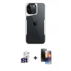 ieg™ iPhone 16 Pro Max Kılıf Akış Çizgi Koleksiyonu - Siyah 3D Antistatik Mat Seramik Nano Ekran Koruyucu + Bilvis Titan Kamera Lens - TMGI