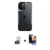 ieg™ iPhone 16 Pro Max Kılıf Akış Çizgi Koleksiyonu - Siyah 3D Antistatik Mat Seramik Nano Ekran Koruyucu + Bilvis Titan Kamera Lens - TMGI