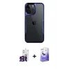 ieg™ iPhone 16 Pro Max Kılıf Akış Çizgi Koleksiyonu - Siyah Bilvis 5in1 5D Magic Hayalet Cam Ekran Koruyucu + Bilvis Titan Kamera Lens - SH