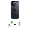 ieg™ iPhone 16 Pro Max Kılıf Akış Çizgi Koleksiyonu - Siyah Joko Magic 5D Cam + Raze Metal Kamera Lens - BZ