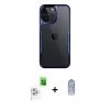 ieg™ iPhone 16 Pro Max Kılıf Akış Çizgi Koleksiyonu - Siyah Joko Magic 5D Cam + Raze Metal Kamera Lens - BZ