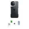 ieg™ iPhone 16 Pro Max Kılıf Akış Çizgi Koleksiyonu - Siyah Joko Magic 5D Cam + Raze Metal Kamera Lens - BZ