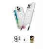 ieg™ iPhone 16 Pro Max Kılıf Atlas Doku Koleksiyonu - Siyah Buffer Cam Ekran Koruyucu + Pers Alüminyum Kamera Lens - GS