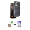 ieg™ iPhone 16 Pro Max Kılıf Atlas Minimal Özel Seri - Siyah Bilvis 5in1 3D Magic Cam Ekran Koruyucu + Raze Metal Kamera Lens - CLTM