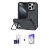 ieg™ iPhone 16 Pro Max Kılıf Çekirdek Klasik - Siyah Bilvis 5in1 3D Magic Cam Ekran Koruyucu + Bilvis Titan Kamera Lens - SH