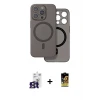 ieg™ iPhone 16 Pro Max Kılıf Çekirdek Klasik - Siyah Buffer Cam Ekran Koruyucu + Bilvis Titan Kamera Lens - TMGI