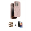 ieg™ iPhone 16 Pro Max Kılıf Çekirdek Minimal Prime - Siyah 3D Antistatik Mat Seramik Nano Ekran Koruyucu + Pers Alüminyum Kamera Lens - CLTM