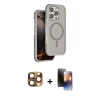 ieg™ iPhone 16 Pro Max Kılıf Çekirdek Minimal Prime - Siyah 3D Antistatik Mat Seramik Nano Ekran Koruyucu + Pers Alüminyum Kamera Lens - CLTM