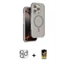 ieg™ iPhone 16 Pro Max Kılıf Çekirdek Minimal Prime - Siyah Buffer Cam Ekran Koruyucu + Pers Alüminyum Kamera Lens - GS