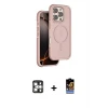 ieg™ iPhone 16 Pro Max Kılıf Çekirdek Minimal Prime - Siyah Buffer Hayalet Cam Ekran Koruyucu + PVD Metal Kamera Lens - GS